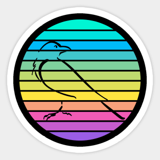 Raven Sunset Circle Sticker